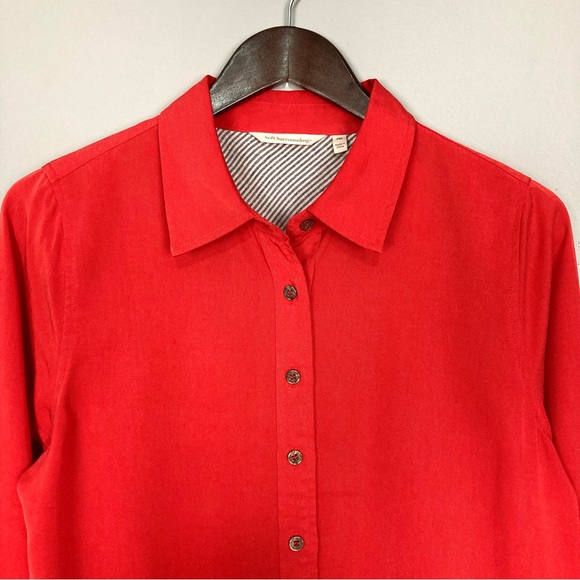 Soft Surroundings Easy Tencel Tunic Top Women’s Size M Petite Peplum Pockets - Picture 2 of 9